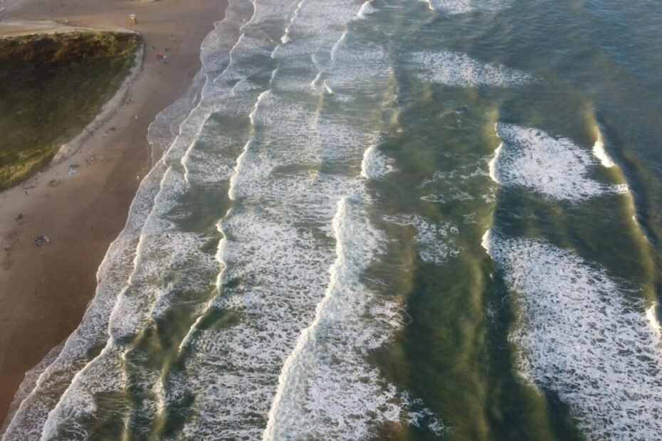 Pristine sandy beach on Padre Island, Texas, with calm, sparkling turquoise waters and a clear sky, embodying a perfect coastal escape.