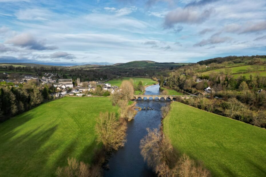 Scenic green landscape of Ireland with a winding road leading to the horizon, symbolizing an exciting first-time travel adventure and essential tips for visiting the Emerald Isle.