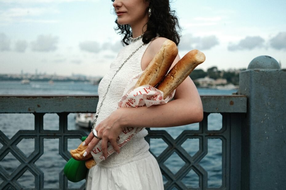 Stylish woman exploring a European city, wearing a secure anti-theft crossbody travel bag, perfect for a safe and comfortable trip to Europe.