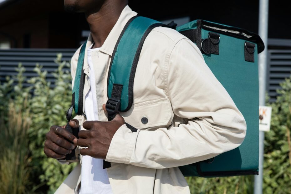 Stylish traveler carrying a modern Lululemon travel bag, showcasing its sleek design, durable construction, and versatile functionality for gym, work, and weekend getaways.