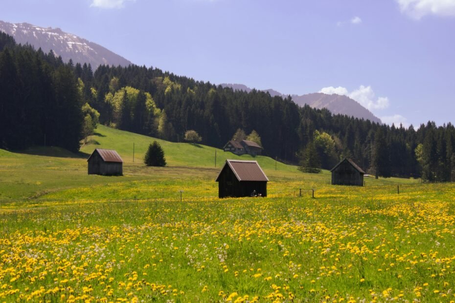 Idyllic scenic travel destination in May, showcasing beautiful spring weather and serene landscapes perfect for a relaxing vacation with fewer crowds.